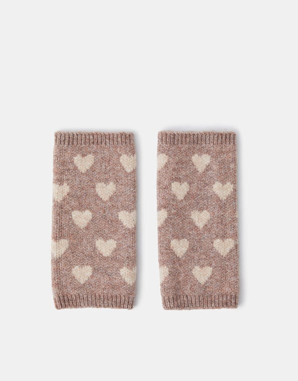 Heart Knit Wrist Warmers, , large