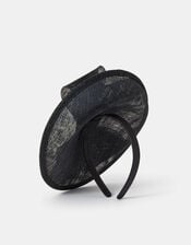 Structured Disc Bow Fascinator, Black (BLACK), large