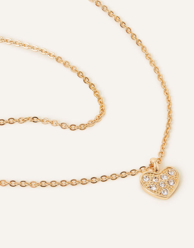 Pave Heart Pendant Necklace, , large