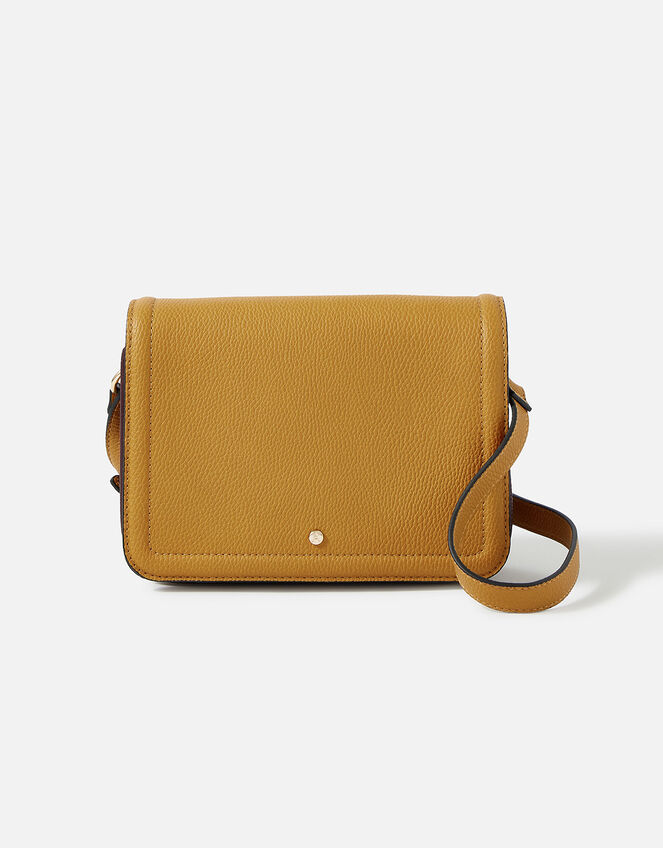Triple Compartment Cross-Body Bag, Yellow (OCHRE), large