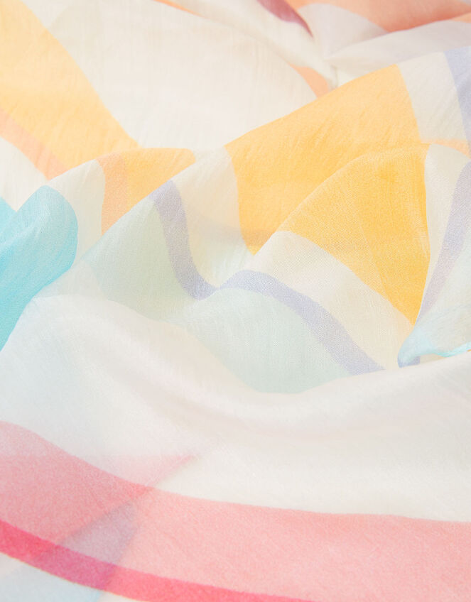 Stripe Silk Scarf, , large