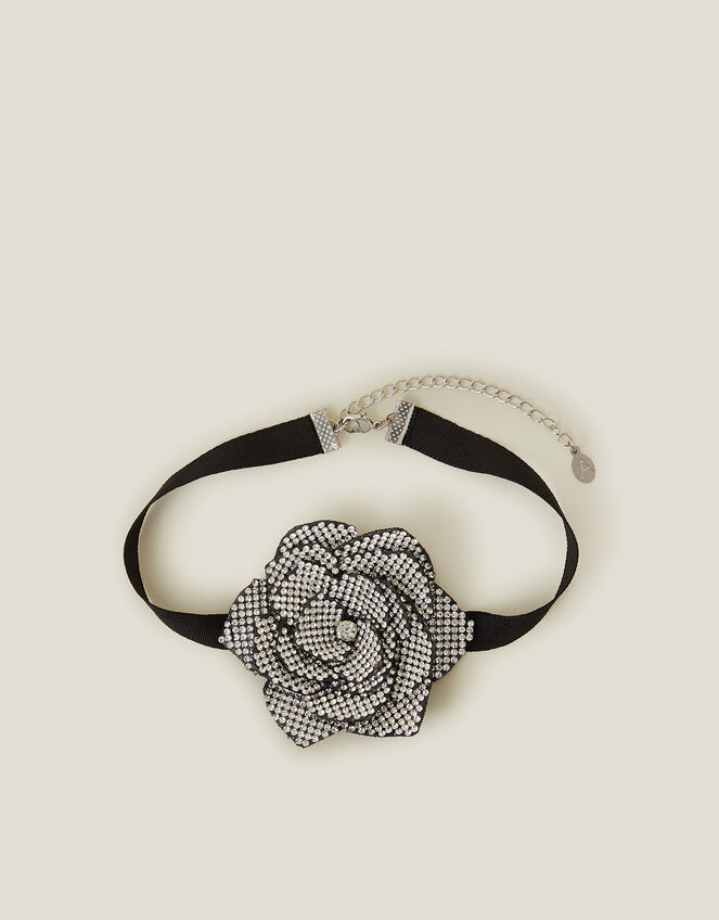 Diamante Corsage Choker Necklace, , large