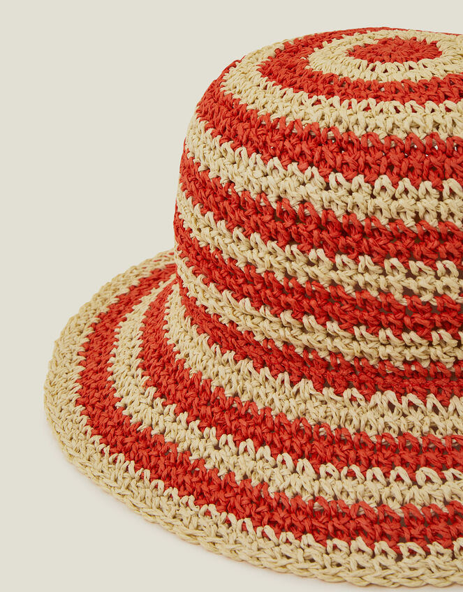 Stripe Bucket Hat, Orange (ORANGE), large