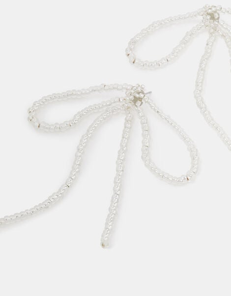 Bead Bow Statement Stud Earrings, , large