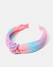 Girls Ombr&eacute; Pleated Knot Headband, , large