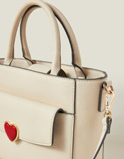 Heart Faux Leather Handbag, , large