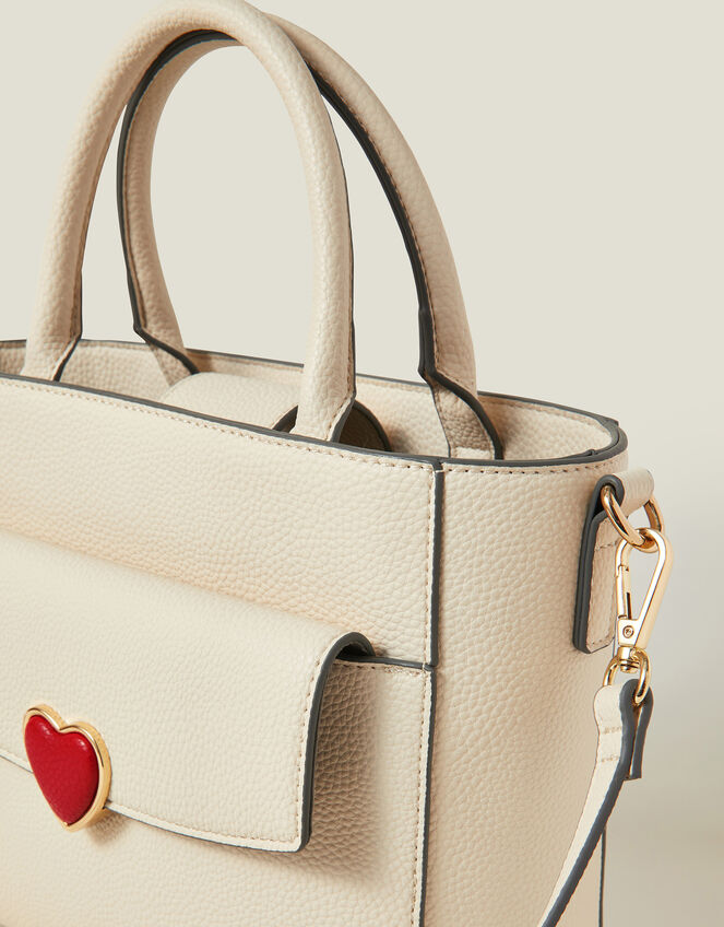 Heart Faux Leather Handbag, , large