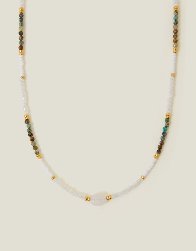 14ct Gold-Plated Mix Bead Choker Necklace, , large