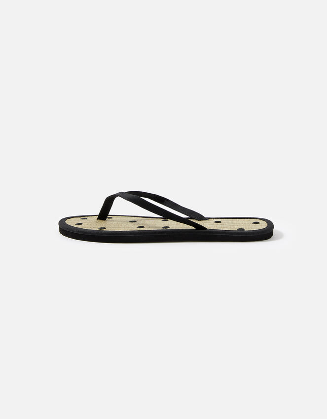 Dot Seagrass Sandals, Black (BLACK), large