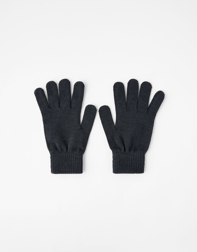 Copper Antibacterial Touchscreen Gloves, Grey (CHARCOAL), large