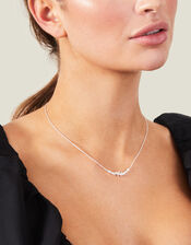 Sterling Silver Cluster Pendant Necklace, , large