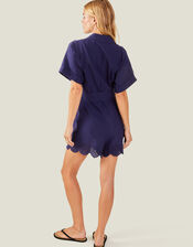 Broderie Belted Playsuit, Blue (NAVY), large