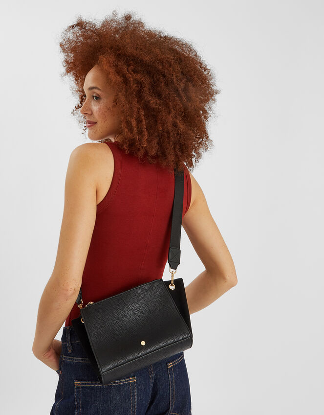 Double Zip Crossbody Bag, , large