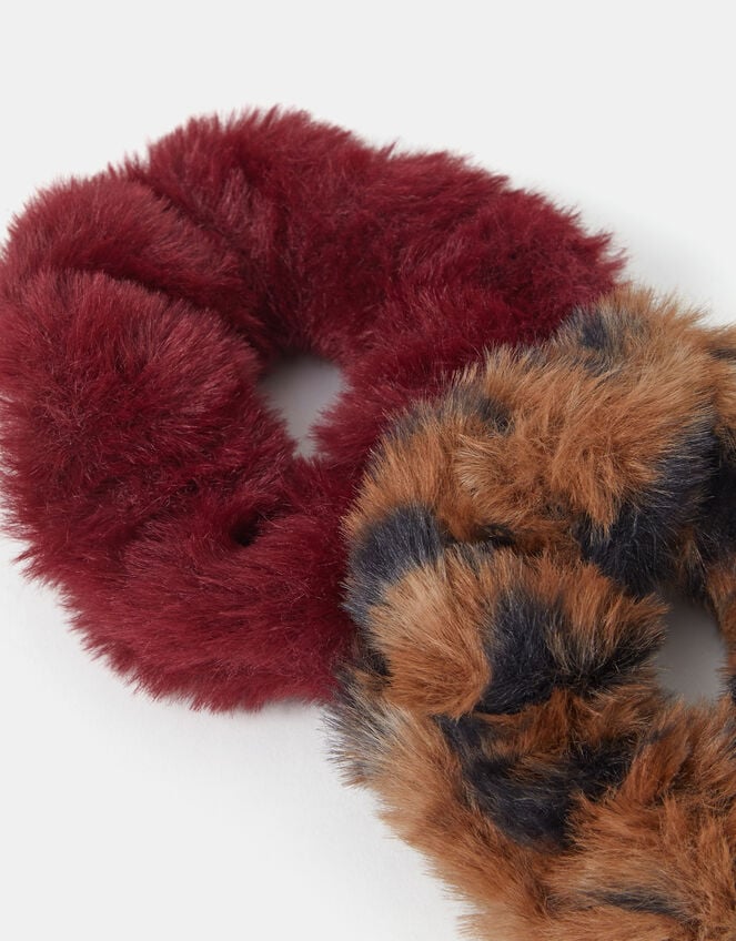 2-Pack Faux Fur Scrunchies, , large
