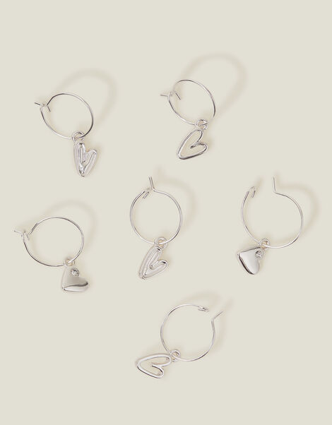 3-Pack Heart Hoop Earrings, , large