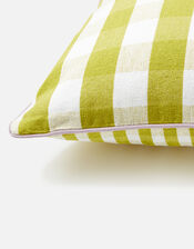 Gingham Contrast Edge Cushion Cover, Yellow (YELLOW), large