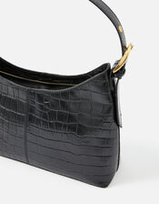 Croc Leather Shoulder Bag, , large