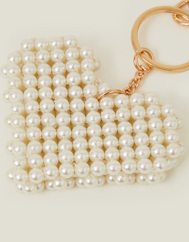 Pearl Heart Keyring, , large