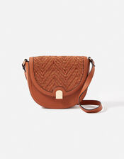 Weave Cross-Body Bag, Tan (TAN), large