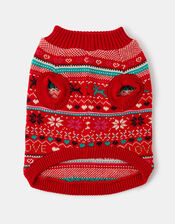 Love Christmas Fair Isle Dog Jumper, Red (RED), large