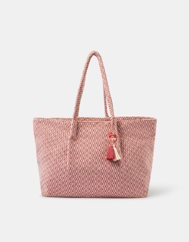 Woven Aztec Shopper Bag, , large