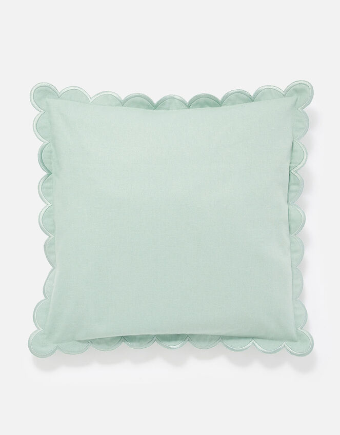 Scallop Edge Cushion Cover, Blue (BLUE), large