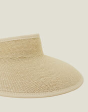 Packable Woven Sun Visor Natural, , large
