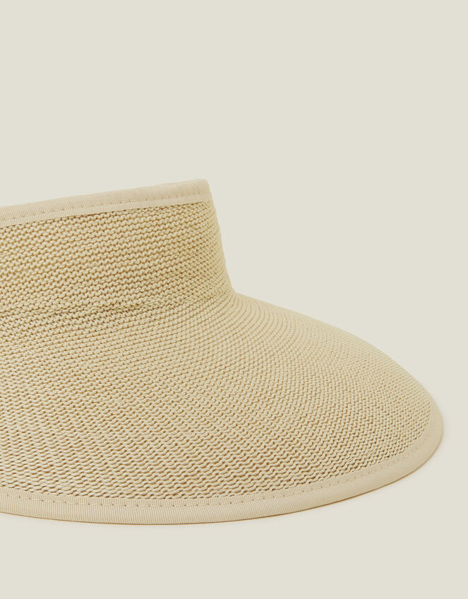 Packable Woven Sun Visor Natural, , large