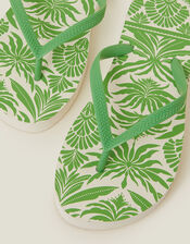 Ornate Print Flip Flops, Green (GREEN), large