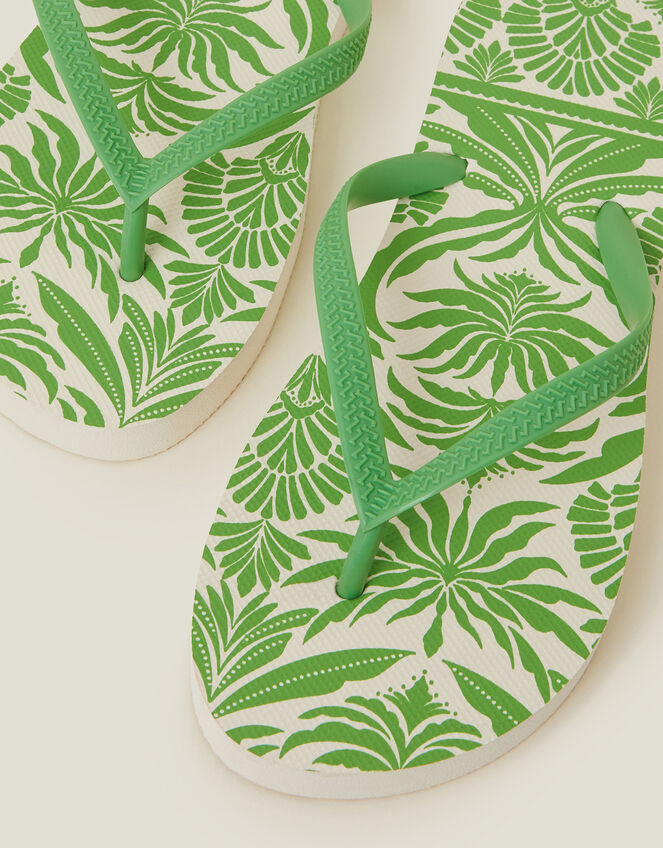 Ornate Print Flip Flops, Green (GREEN), large