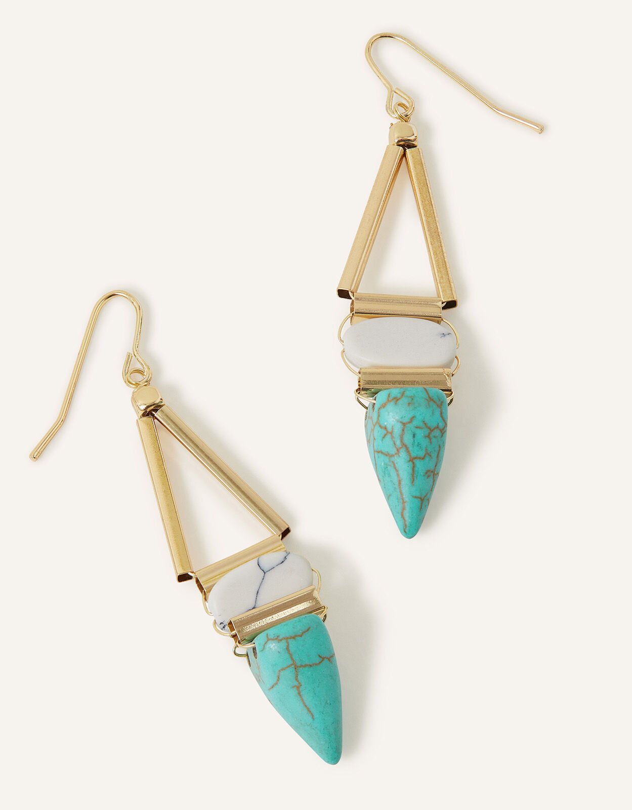 Turquoise stone shop drop earrings