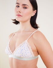 Ditsy Lace Trim Bralet, Ivory (IVORY), large
