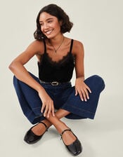 Patent Mary Jane Ballerina Flats, Black (BLACK), large