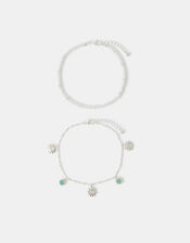 2-Pack Sunshine & Pearl Anklets, , large