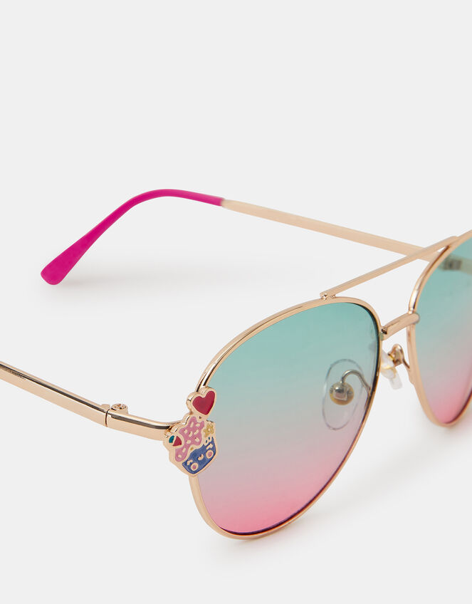 Girls Cupcake Metal Aviator Sunglasses, , large