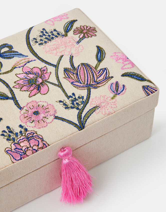 Jasmine Embroidered Jewellery Box, , large
