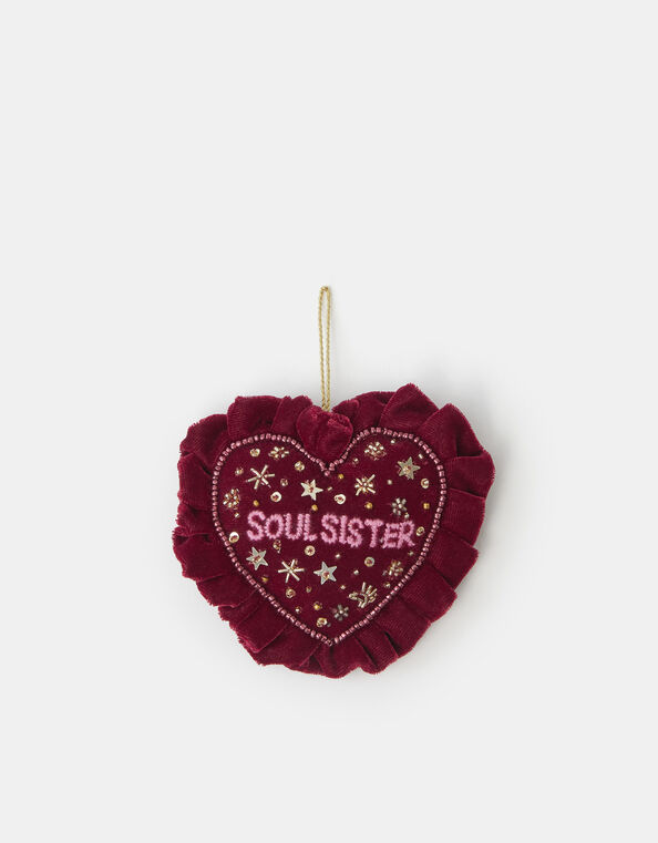 Soul Sister Velvet Heart Christmas Tree Decoration, , large