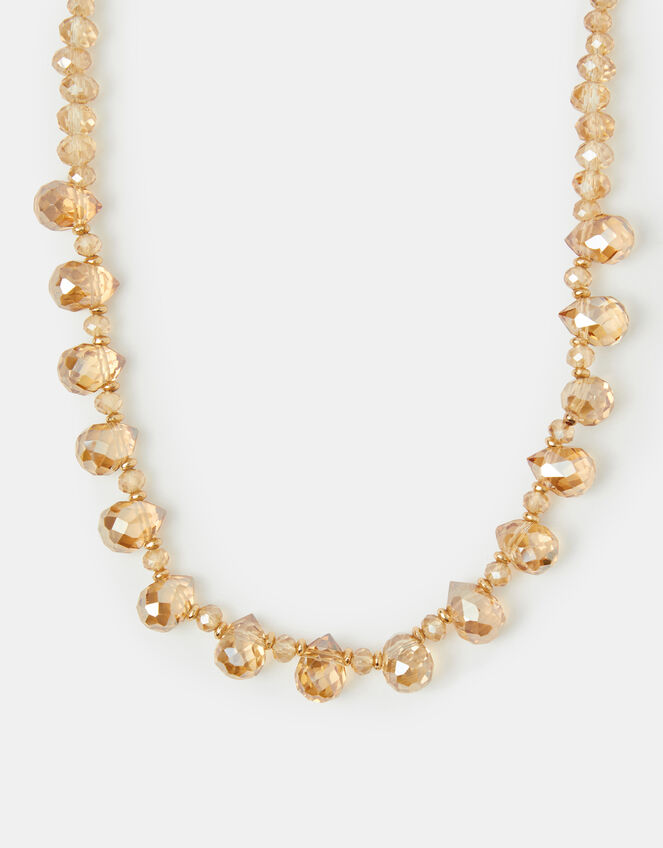 Crystal Teardrop Beaded Necklace, , large