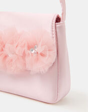 Girls Tulle Flower Satin Bag, , large