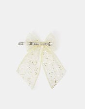 Girls Glitter Bow Barrette Hair Clip, , large