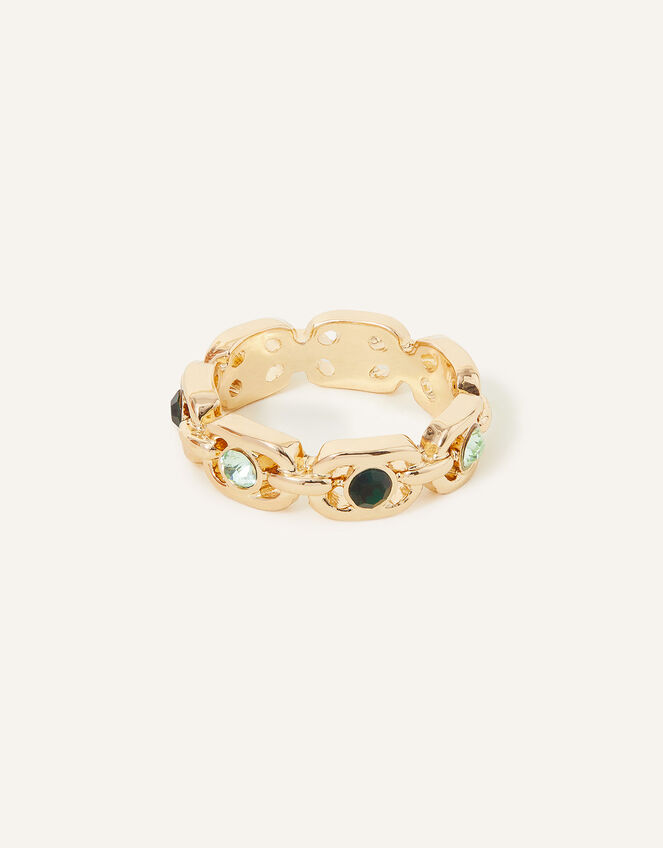 Chain Gem Ring, Green (GREEN), large