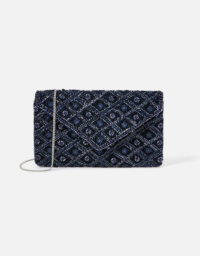 Tabitha Bead-Embellished Clutch Bag, , large