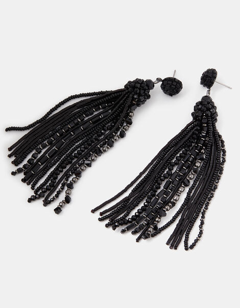 Bead Tassel Drop Earrings, , large