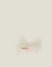 Fascinator Feather Bow Hair Clip, Pink (PALE PINK), large