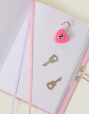 Girls Unicorn Print Lockable Journal, , large