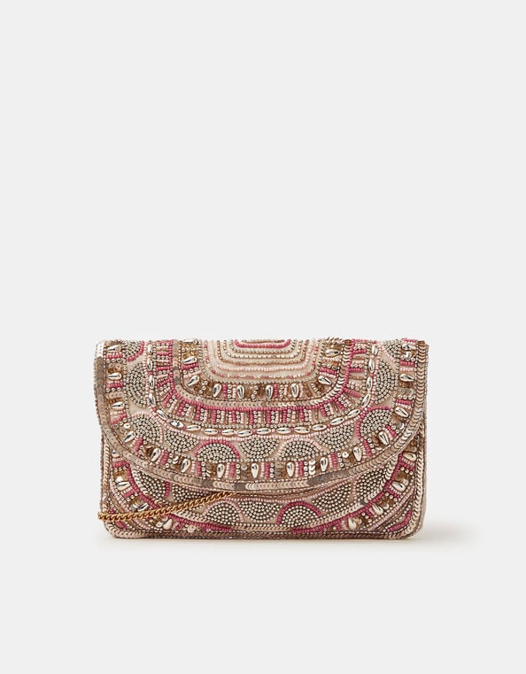 Bead Embellished Clutch Bag, , large