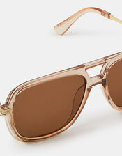 Metal Arm Aviator Sunglasses, , large