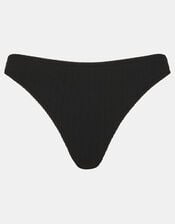 Seersucker Bikini Bottom, Black (BLACK), large