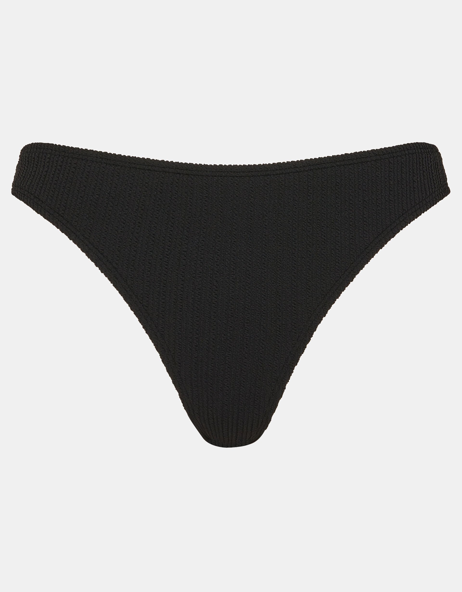 Seersucker Bikini Bottom, Black (BLACK), large