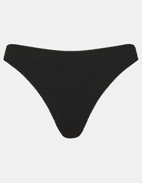 Seersucker Bikini Bottom, Black (BLACK), large